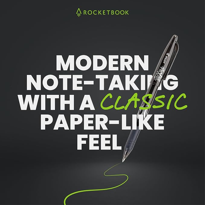 Rocketbook Fusion Hybrid Reusable Planner and Notebook in One, Additional Blank Pages, Goal and Project Tracker, Undated Planner, Executive Size 6x8.8, Black (Pack of 1)