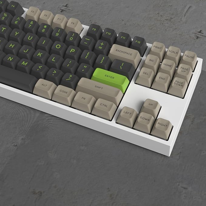 Guffercty kred SA Profile PBT Keycaps,172 Set Double Shot Durable Keycaps for Custom Mechanical Keyboard Gamers Typists (Green Screen)