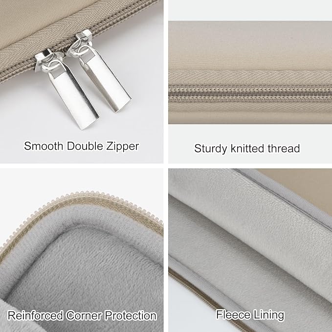 Laptop Sleeve Case Compatible with 13 to 14 inches MacBook Air/Pro HP Lenovo Asus Protective Portable Case with Front Pocket Padded Computer Pouch Cover Protective for 13” to 14” Laptop, Khaki