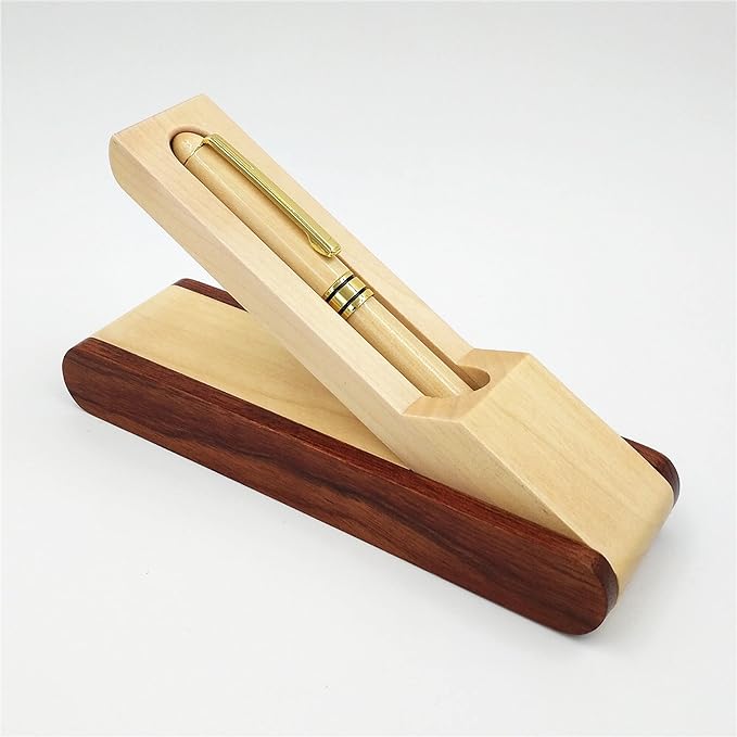 Fancy Minimalist Wooden Pens - Unique Handcrafted Business Pens for Men, Gentlemen's Old Fashioned Pen Set with Case for Journal Writing