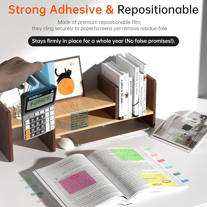 Transparent Sticky Notes with Marker, 【99.9% Transparency, Strong Adhesion,Waterproof 】 MEIGAONE 7 Pack Clear Sticky Note 3x3,Translucent Sticky Note Office,School Supplies