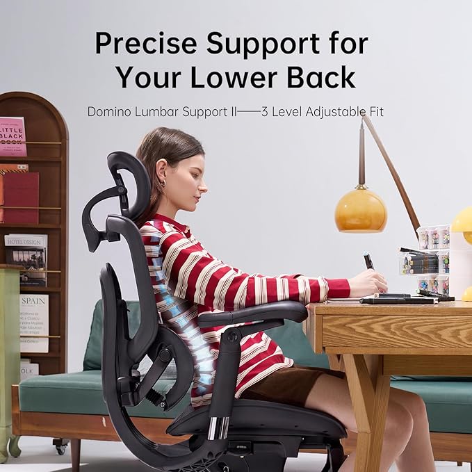 SIHOO Doro C300 Pro V2 Ergonomic Office Chair with Footrest & Full-Body Adaptive Support, 8D Armrests & Breathable Mesh, Comfy High Back Desk Chair for Long Hours, 135° Recline,2 Packs, Jet Black