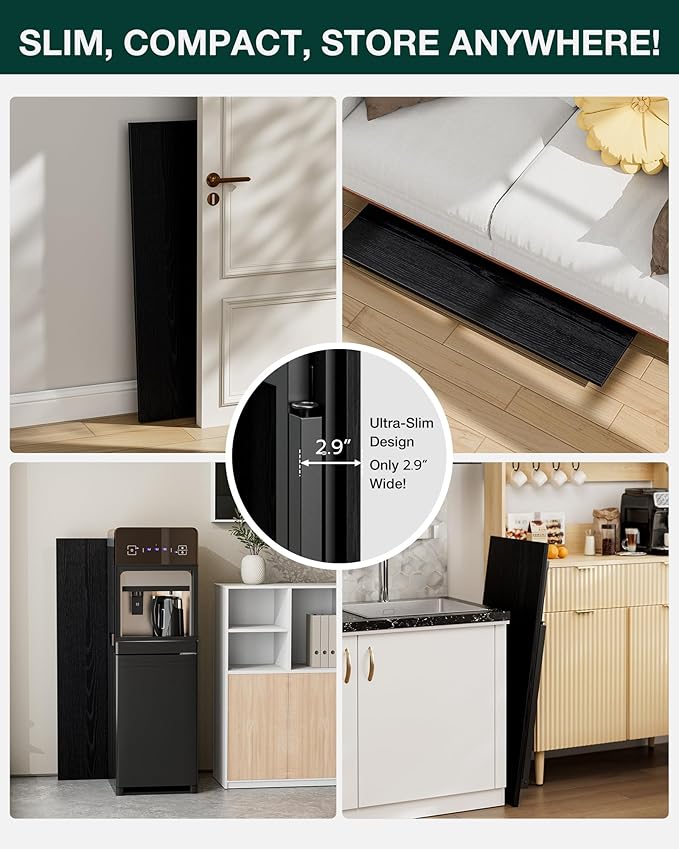 Frylr Small Folding Computer Desk – Portable 43.3 Inch Foldable Laptop Table, Collapsible and Compact for Easy Storage and Fast Setup, Lightweight for Small Spaces, Craft and Study Use, Dark Oak