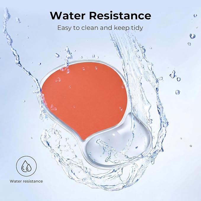 EooCoo Ergonomic Washable Mouse Pad with Gel Wrist Rest Support | Middle Concave Design, Relieve Wrist Pain, Non-Slip Base, Office Desk Accessories