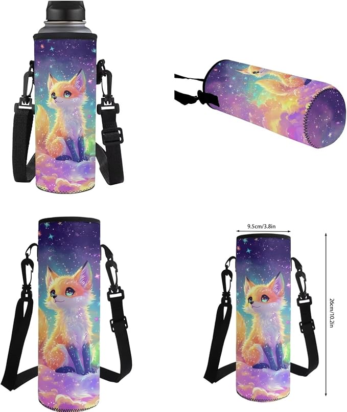 Ystardream Bling Cute Fox Backpack for Girls 8-12 Kids School Backpack with Lunch Bag,Pencil Bag,Water Bottle Sleeve,Large Laptop Bookbag with Multiple Pockets for Boys and Girls Daily Use