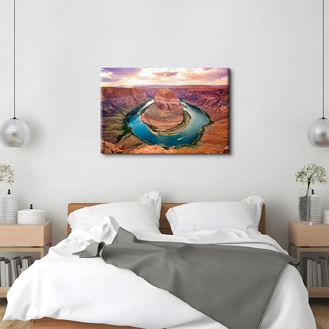 Large Nature Canyon Wall Art for Bedroom Wall Decor National Park Landscape Pictures Canvas Prints Sunrise Moment at Colorado River Paintings Living Room Decoration Rock Mountain Poster Artwork 32X48"