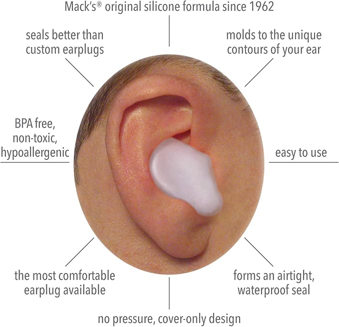 Mack's Pillow Soft Earplugs White 6 Pairs (Pack of 5)