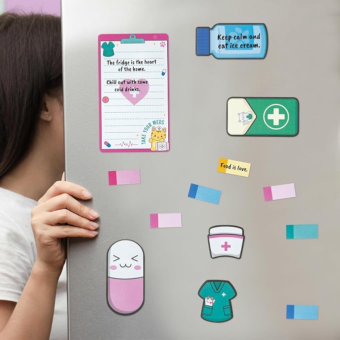 B1ykin Cute Sticky Notes Set - Keep Calm I’m A Nurse Self-Stick Notes Pad, 550 Sheets Writing Memo Pages Sticky Notepad for Teacher Appreciation Gifts, School Office Party Supplies (Funny Nurse)