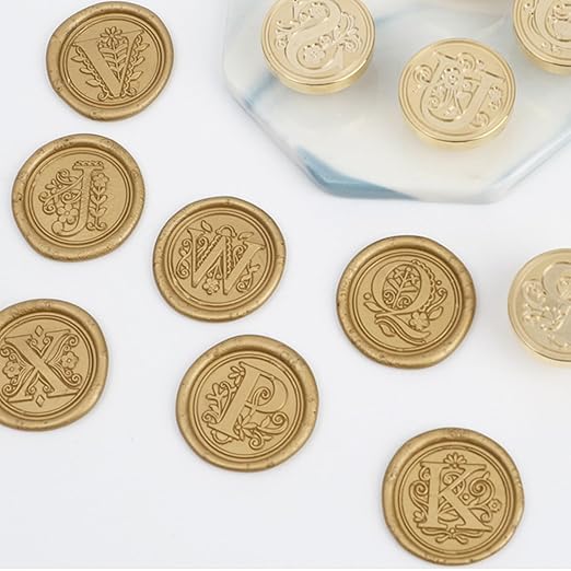 Letter Wax Seal Stamp Kits, 200pcs Assorted Sealing Beads and 2pcs Initial Alphabet H Wax Seal Kits for Wedding Invitations Gift Wraps Envelopes and Christmas Cards (Alphabet H Kit)