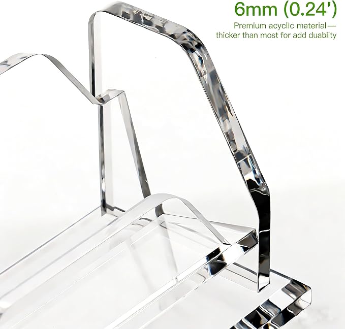 YUXUN Business Card Holder for Desk, Acrylic Business Card Display Stand with 1 Slot, Office Desk Accessories for Man &Woman,50 Cards Capcity, Clear