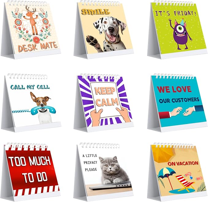 Office Desk Sign,Funny Signs,30 Different Fun and Flip-Over Messages for Desk Accessories，Office Accessories for Presents desk Accessories