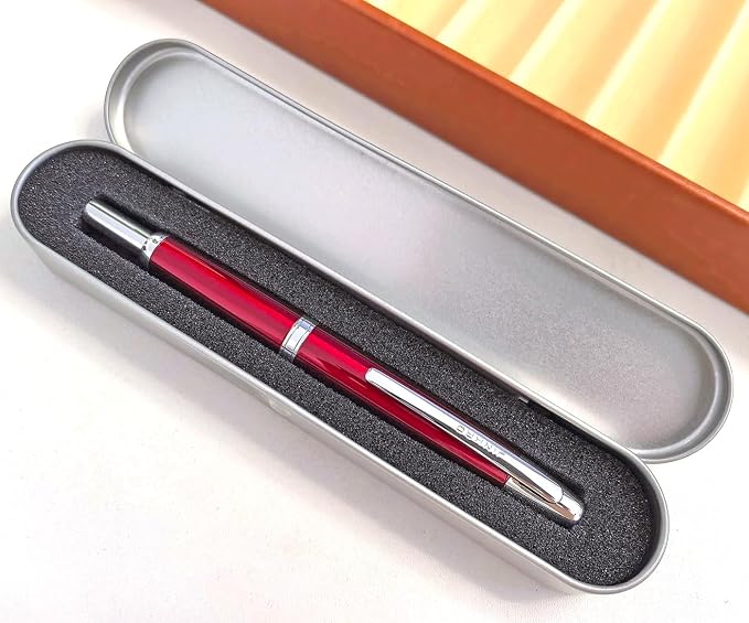 Jinhao 10 Retractable Fountain Pen, Burgundy EF Writing Pen with Converter and Pen Box