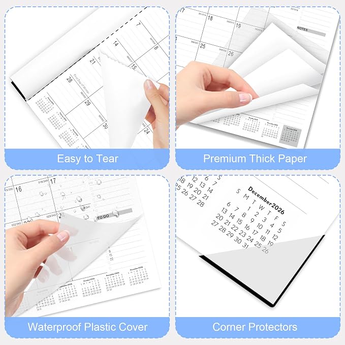 Gannyfer Desk Calendar 2026-2027, Large Desk Calendar 22" x 17", Use July 2026 to December 2027, 18 Monthly Academic Desktop Calendar 2026 with To-Do List, Desk Calendar 2026 for Office, School, Home (6 Stickers)