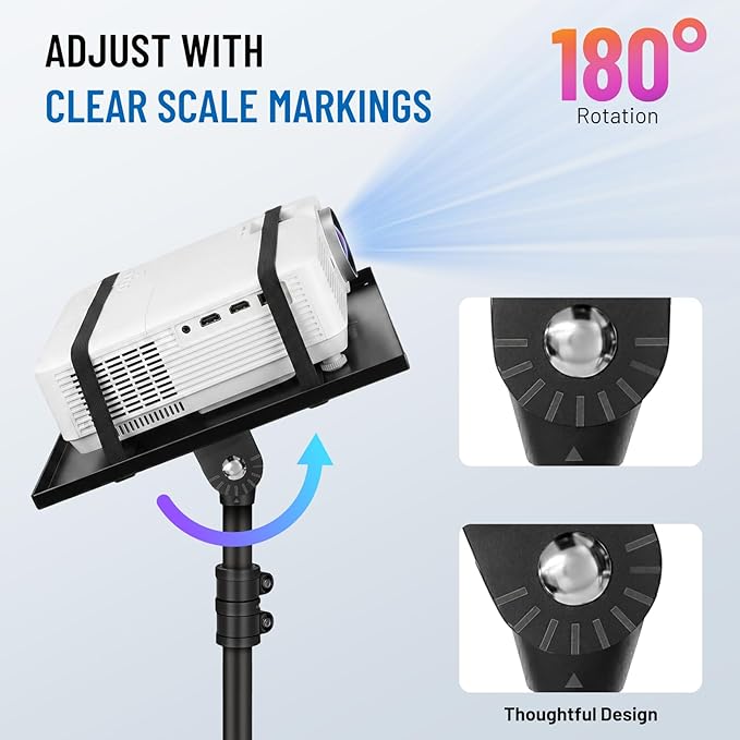 CAHAYA Projector Stand Tripod Adjustable - Stable for Tablets Phones Book Height 26" to 51.5" Multifunctional Laptop DJ Rack Stand Portable for Outdoor Movies CPS0331