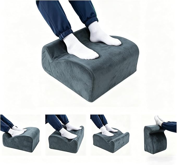 Foot Rest for Under Desk at Work, Ergonomic Footrest Multifunctional 3-Tier Foot Stool, Support Foot Pillow for Office Chair Gaming Chair Leg Elevation Pillow (Gray, One Size)