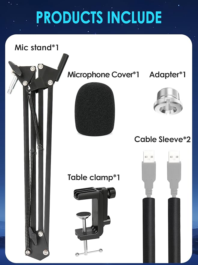 SoloCast 2 Boom Arm - Upgraded SoloCast 2 Mic Arm With SoloCast 2 Pop fifter Compatible with HyperX SoloCast 2 Microphone by YOUSHARES
