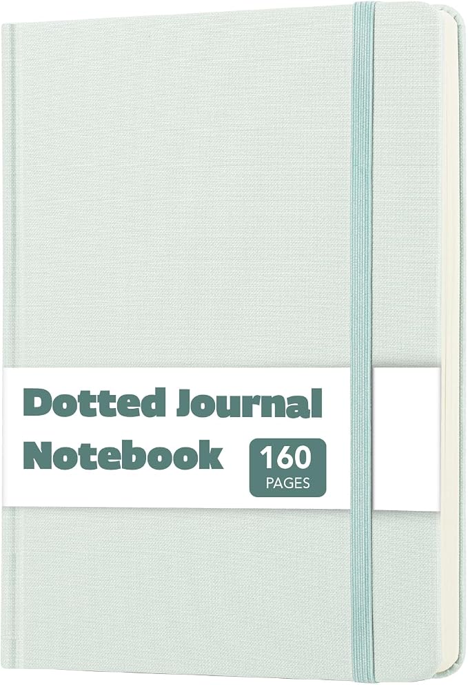 Mr. Pen- Dotted Journal Notebook, A5 Medium Size (5.7"x8.4") | 160 Pages (80 Sheets), Fabric Hardcover, 100 GSM Thick Paper, Bullet Dotted Journal for Planning, Tracking