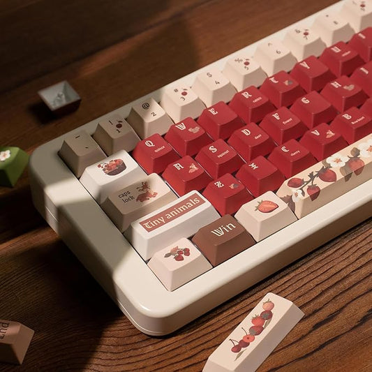 Sumgsn 152 Keys Red Keycaps PBT Dye Sub Cherry Profile Keycaps Set with Storage Box Compatible with 61/64/87/104/108 Cherry Mx Switches Mechanical Keyboard