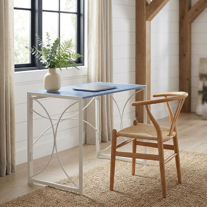 Blue Folding Desk with Compact Design, Lightweight, Ideal for Home and Office Settings, Durable Construction, Easy to Store