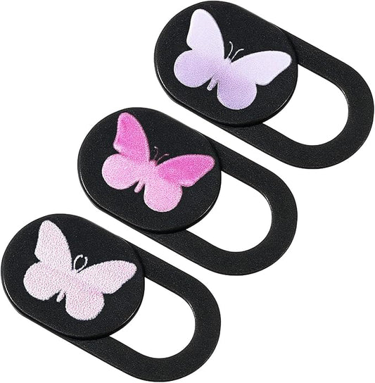3 Pcs Webcam Cover Slide Butterfly Design Ultra-Thin Laptop Camera Cover Slide Web Cam Privacy Blocker for Desktop Laptop Computer Smartphone Tablet to Protect Your Privacy and Security