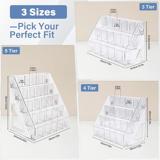CELSOL Acrylic Marker Organizer – 4 Tier 20 Compartments for Pens, Markers, Art Supplies & Office Essentials – Clear Vertical Desk Storage for Home, Office & School
