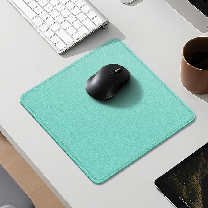 Dual Sided Leather Desk Mat - Waterproof Desk Pad - Ideal for Large Mouse Pad and Desk Mats on Top of Desks (Green, 11"*8")