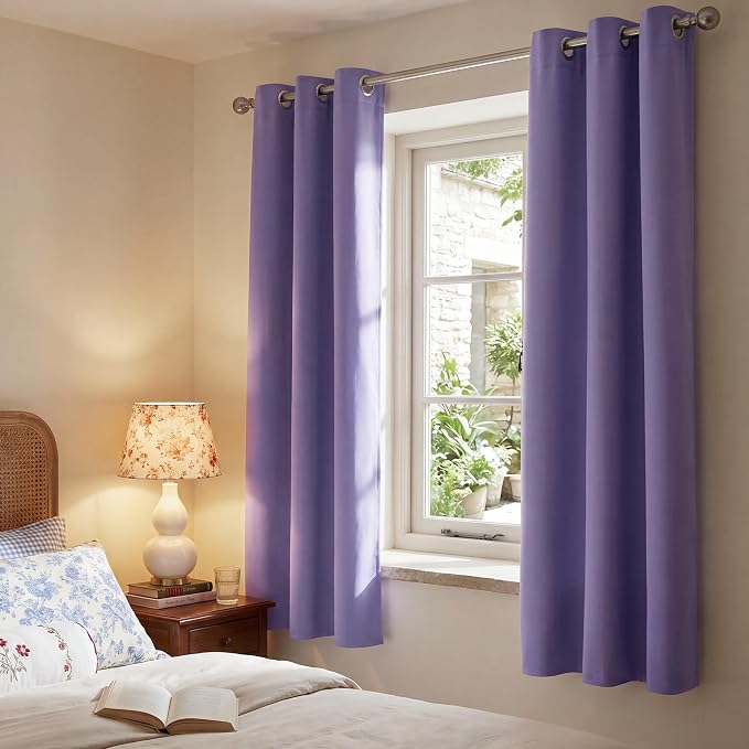 NICETOWN Thermal Insulated Grommet Room Darkening Curtains/Draperies/Panels for Bedroom (Lavender Purple, 2 Panels, W42 x L63 inches)
