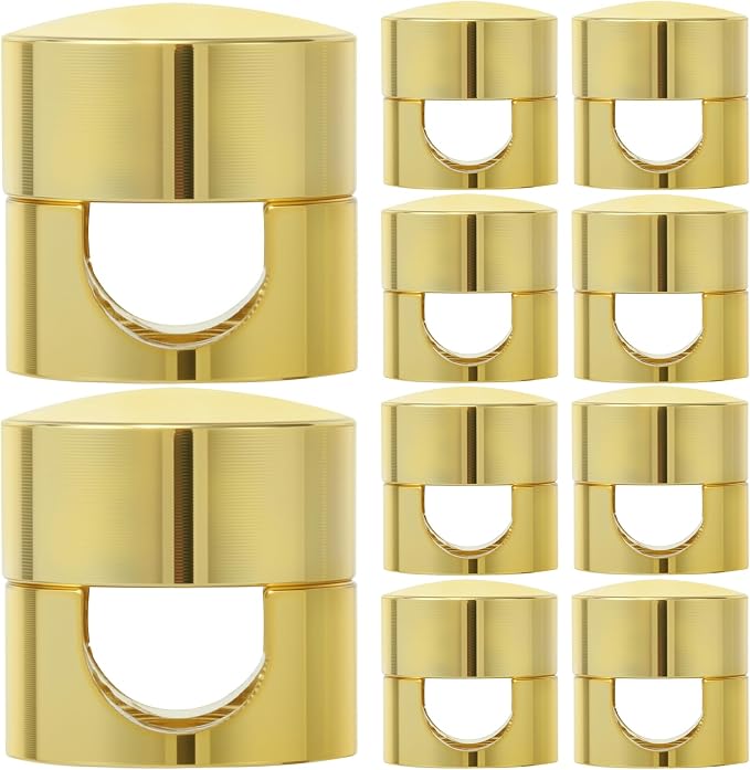 SmallCat 10 Sets Charger Holders for Cords, Gold Color Adjustable Cable Anchor Holders, Adhesive Metal Cord Clips, Cable Management Wire Organizers for Desk, Office, Nightstand