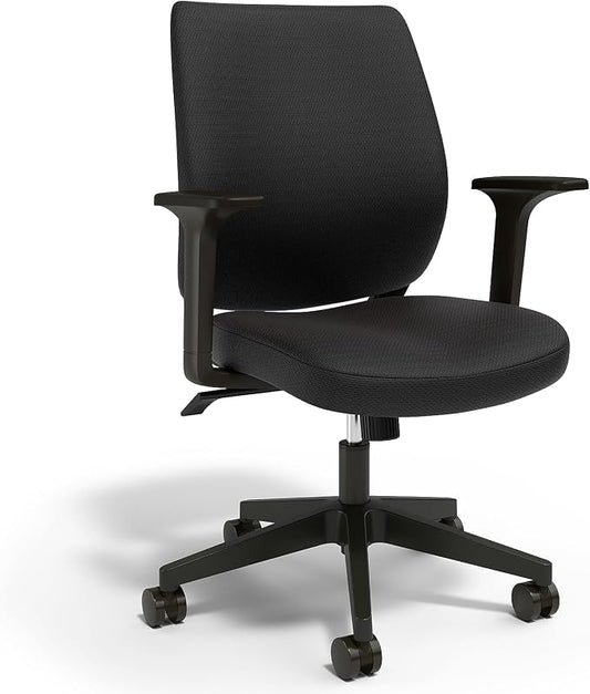 Staples Ergonomic Task Chair, Fabric, Black