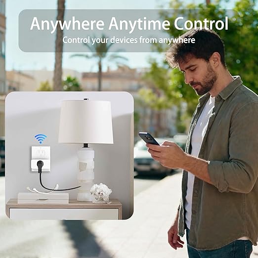 Tuya Smart Plug,Mini with Energy Monitoring,Pro Series 15A Plug,2.4G Wi-Fi Outlets Support Alexa, Google Assistant, Time Schedule,ETL & FCC Certified, 4 Pack