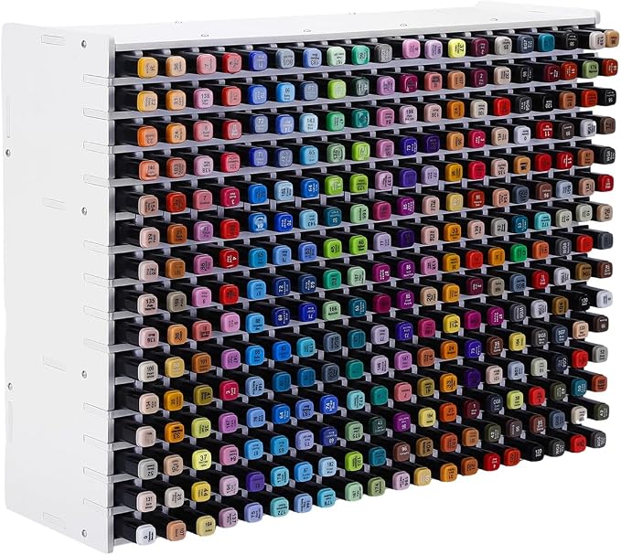 UCEC 300 Slot Marker Organizer Adjustable Markers Holder for Desk, Marker Storage Rack Pen Color Pencil Watercolour Brushes, Pen Case Markers Organizer for Artists for Studio, Classroom, Home Office
