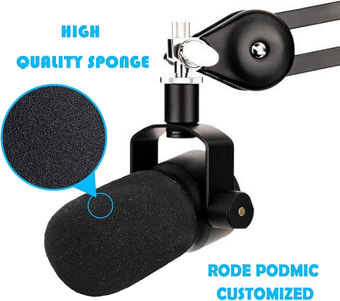 PodMic Pop Filter Foam Cover - Mic Windscreen Wind Cover Customized for Rode PodMic USB Versatile Dynamic Broadcast Microphone to Blocks Out Plosives