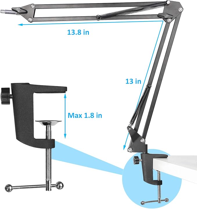AT2020 Microphone Stand with Pop Filter Compatible with Audio-Technica AT2020 AT2020USB+ AT2035 by YOUSHARES