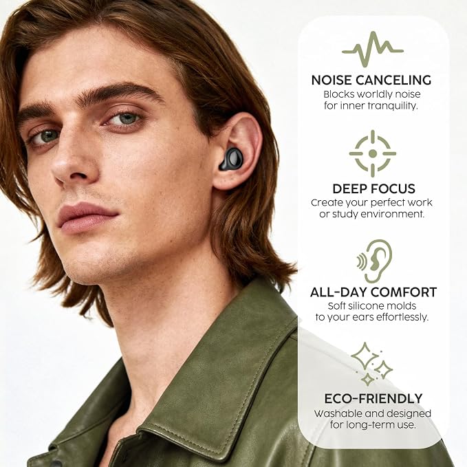 Sleep Earplugs - 45dB Highest SNR Noise Cancelling Ear Plugs for Sleeping, Side Sleepers - Ultra Soft Reusable Silicone Hearing Protection for Snoring, Travel, Concerts & Noise Sensitivity