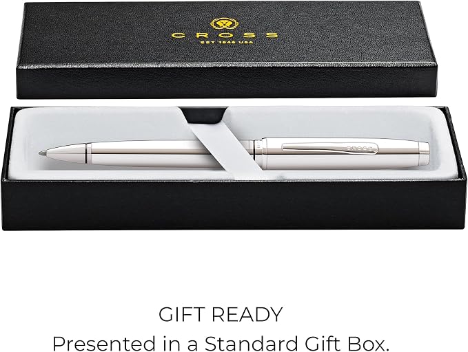 Cross Coventry Polished Chrome Ballpoint Pen - Refillable Pen for Smooth Writing - Professional, Elegant Accessory - Black Ink - Long-Lasting Use - Desk Essential - Gift-Ready