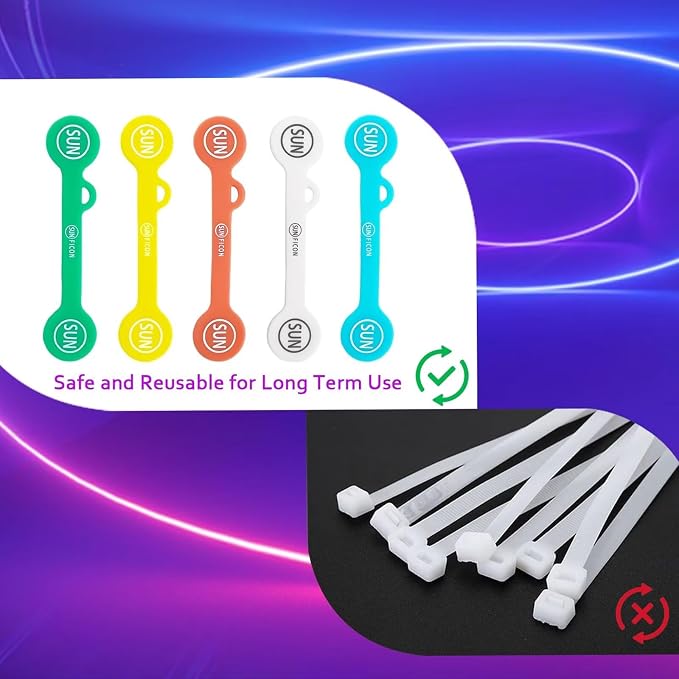 Cable Cord Organizer Magnetic Cord Organizer Twist Ties Magnet Clips Cord Wrap Keepers For Charging Cord Headphone Cord Holder Silicone Cable Strap Appliance Fridge Bookmark Whiteboard Keychain 10PACK