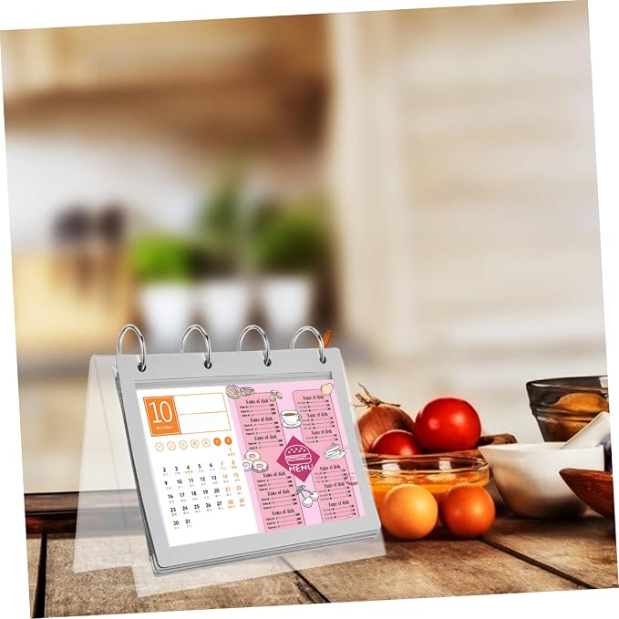 MAGICLULU Turning Table Card Acrylic Paper Holder Multi-Page Flip Menu Display Holder Acrylic Display Flip Calendar Stand Advertising Display Stand Poster Holder Menu Holder Transparent Iron
