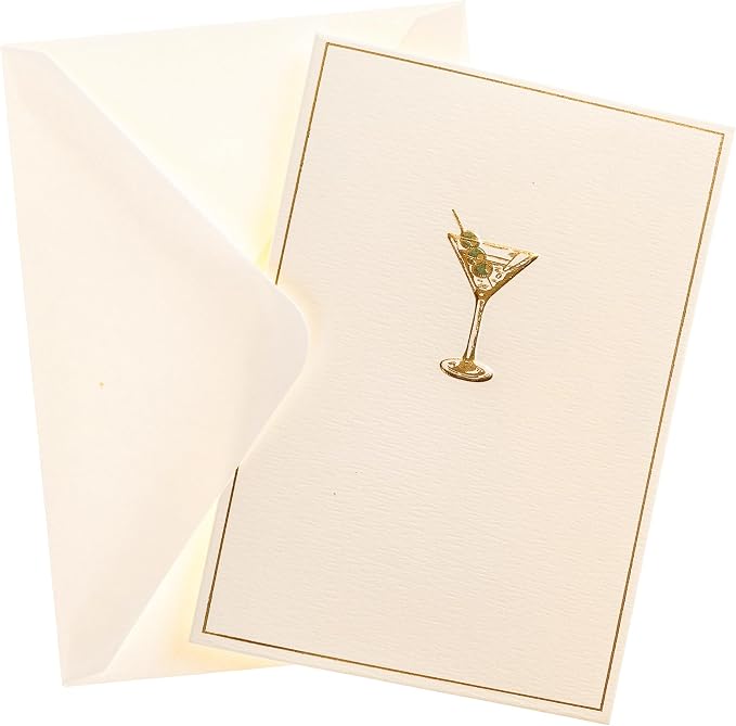 Graphique La Petite Presse Martini Boxed Notes | Blank Note Cards with Envelopes | 10 Count All Occasion Greeting Card Set | 3.25 x 4.75 Inches | High Quality Thick Paper Stationery with Unique Design