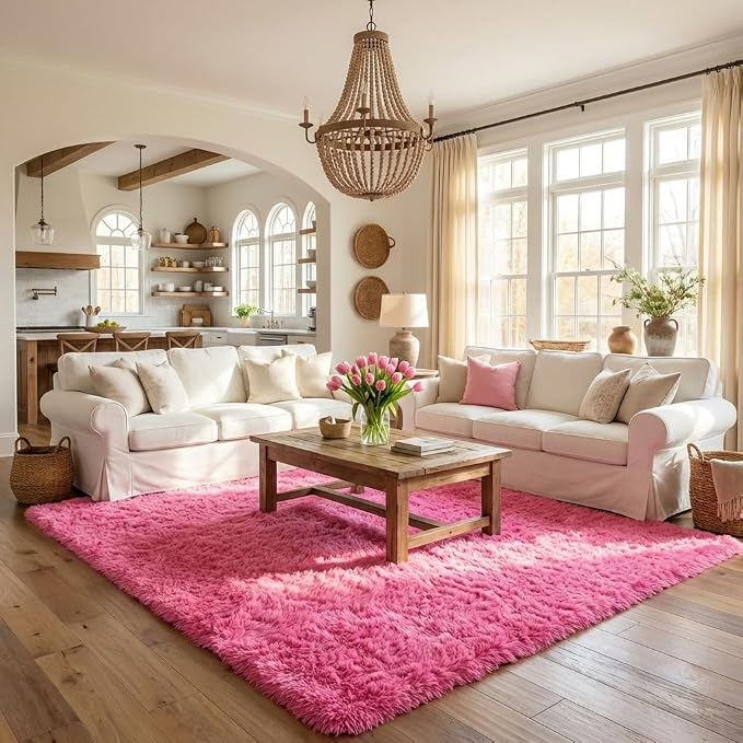 Mugorn Small Soft Shag Rugs for Bedroom, 4x6 Fluffy Area Rugs for Living Room
