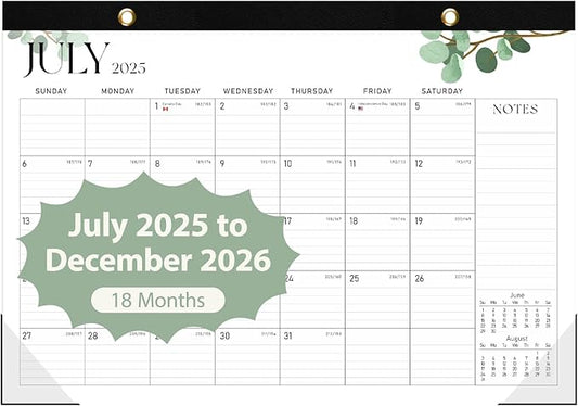 Desk Calendar 2025-2026, Runs Until December 2026 - Large Size 17" x 12" Desktop/Wall Monthly Calendar with To Do List, Personal Desk Calendar Planner for Home, School, Office