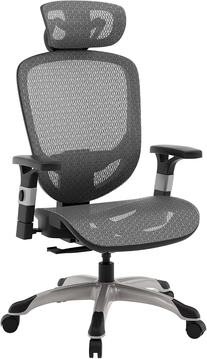 STAPLES Hyken Ergonomic Task Chair, Mesh, Ergonomic, Lumbar Support, Swivel, Gray