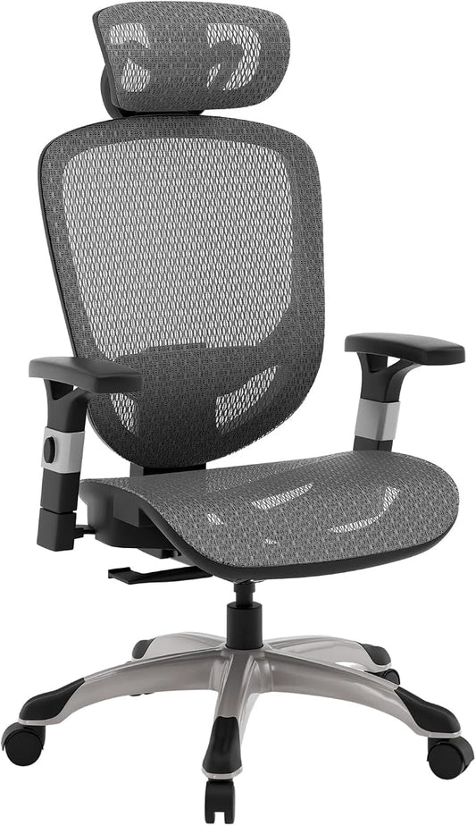 STAPLES Hyken Ergonomic Task Chair, Mesh, Ergonomic, Lumbar Support, Swivel, Gray