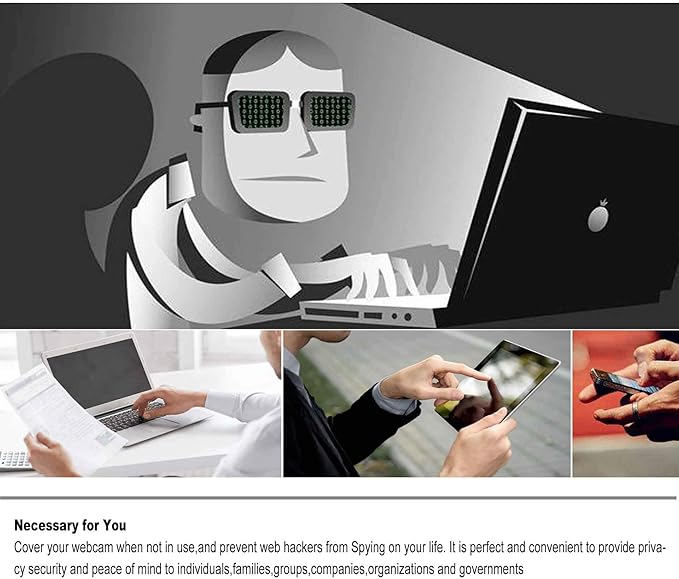 [12 Pack] Slide Webcam Cover Ultra Slim Web Camera Cover fits Laptop, Desktop, PC, Macboook Pro, iMac, Mac Mini, Computer, Smartphone,Protect Your Privacy Security,Strong Adhensive-6 White+6 black