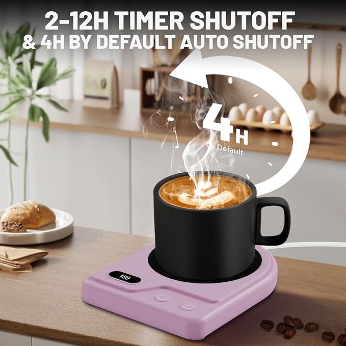 Mug Warmer,Coffee Mug Warmer with 3 Adjustable Temperature Settings,Coffee Warmer with 2-12 Auto Shutoff Functions,Easy to Clean Mug Warmer for Desk,Multifunctional Coffee Cup Warmer