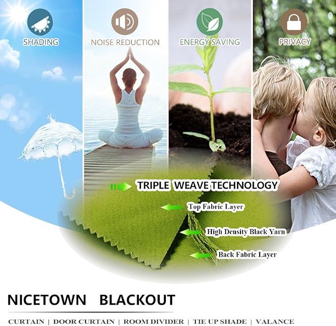 NICETOWN Green Curtain for Bedroom 84 inches Window Treatment Thermal Insulated Solid Grommet Blackout Drapery/Drape for Doors (1 Panel, 42 Wide by 84 Long, Fresh Green)