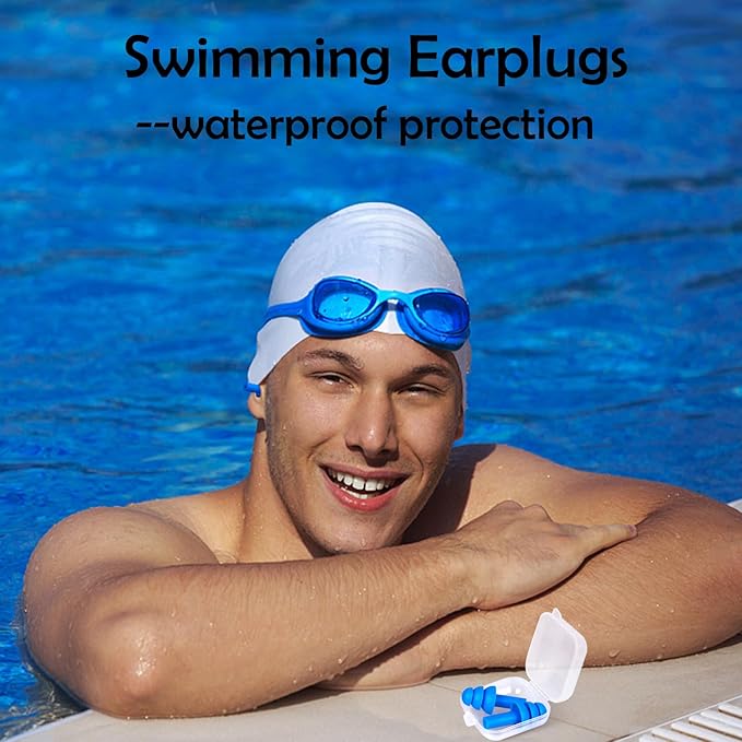 100 Pairs Ear Plugs for Sleeping Noise Cancelling, 10 Colors Reusable Silicone Sound Blocking Earplugs, Waterproof Noise Reduction Ear Plugs for Shooting, Swimming, Concerts, Snoring