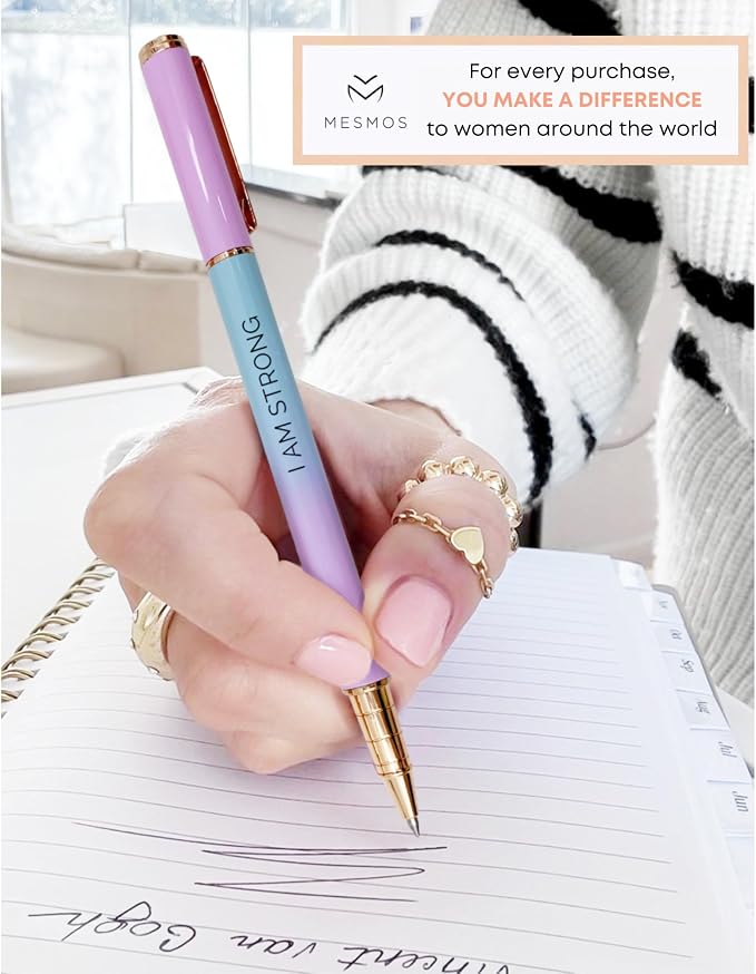 MESMOS 3pk 0.7mm Fine Tip Gel Ink Pen Set, Fancy Pen Set for Women, Inspirational Gifts for Women, Daily Affirmations, Positive Affirmations, Motivational Gifts, Aesthetic Pens