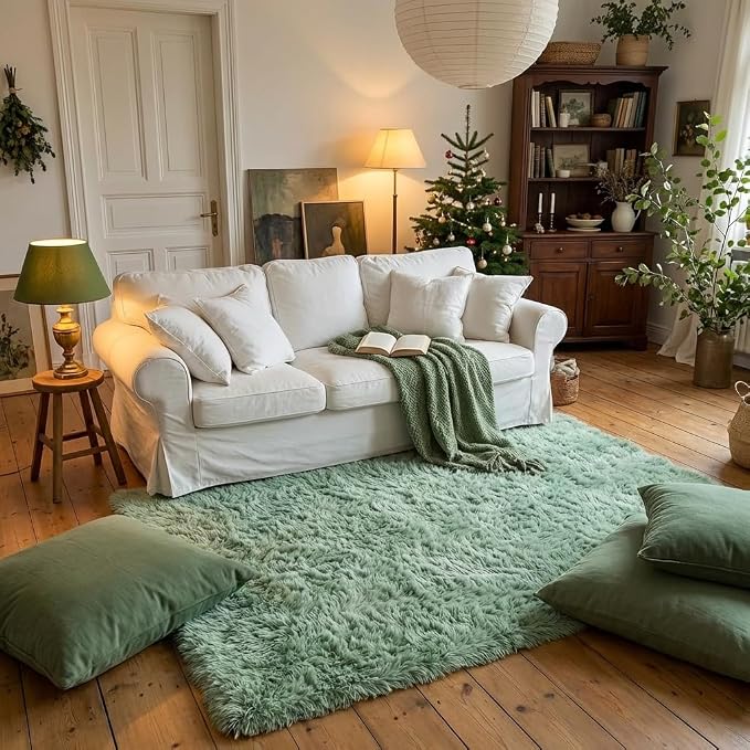 Mugorn Small Soft Shag Rugs for Bedroom, 3x5 Fluffy Area Rugs for Living Room