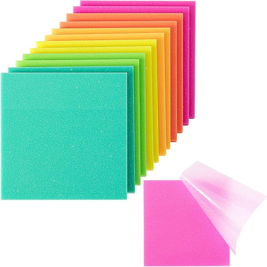 Mr. Pen- Transparent Glitter Sticky Notes, 3”x3”, 12 Pads, 600 Sheets | Glitter Transparent Note Pads, Self-Stick Bible Journaling Sticky Note for Women, Stocky Notes for Bible Journaling