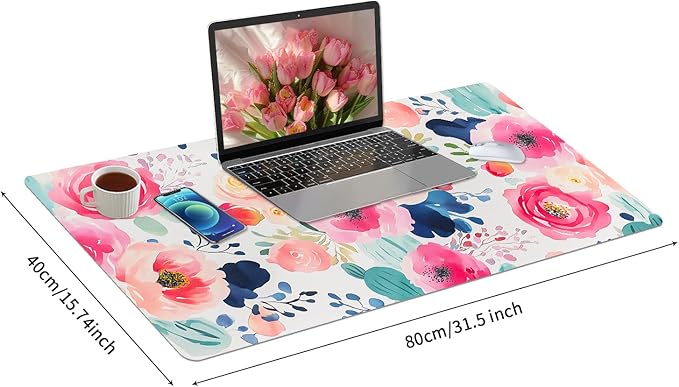 Bloss Desk Mat Large, Leather Desk Pad, Desk Matt for Desktop, Waterproof Desk Pad Mat, Computer Mat for Office Work/Home/Decor/Desk Protector(31.5 x 15.7 Inches)